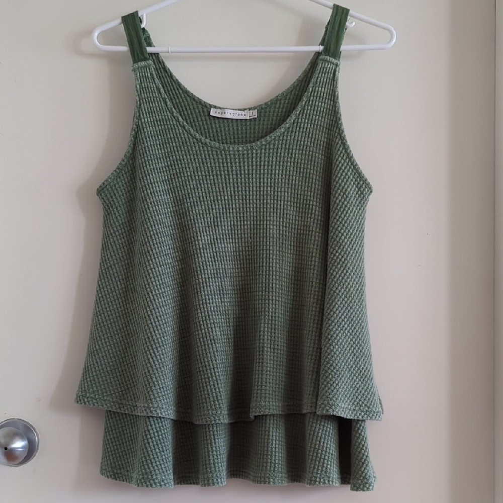Paper Crane Olive Green Knit Tank Top
